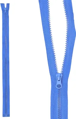 Produktbild von mumbi Reißverschluss teilbar 5mm 50cm Blau Kunststoff Reißverschlüsse mit Zipper grobe Zähne