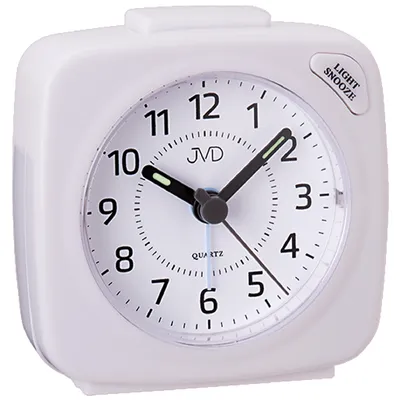 Produktbild von JVD SR951.7 Wecker Quarz analog eckig weiß mit Licht Snooze