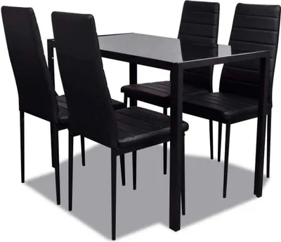 Produktbild von vidaXL 5-tlg. Essgruppe Schwarz