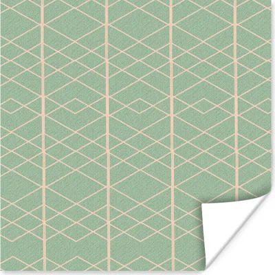 Produktbild von MuchoWow® Poster Muster - Linie - Grün 30x30 cm - Wandposter - Printing