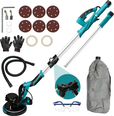 Produktbild von Trockenbauschleifer - Elektrisch 1250 W 220 V - Teleskopstiel - Klappbarer Griff - Wand- und Deckenschleifer - RoHS