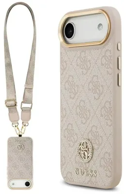 Zdjęcie produktu dla Etui Guess 4G Strass Logo MagSafe do iPhone Air różowy