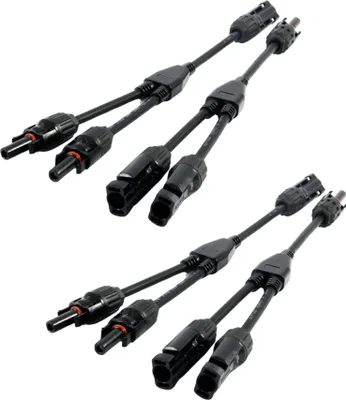 Produktbild von 2 Paar Solarstecker kompatibel mit MC4 Y 2 fach, 3 fach, 4 fach, 5 fach, 6 fach Stecker Kabel : Y 2 fach Kabel Stecker: Y 2 fach Kabel