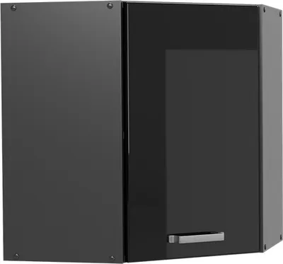 Produktbild von Eckhängeschrank Vicco R-Line Schwarz Hochglanz 57 cm, Model 41080