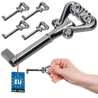 Produktbild von KOTARBAU® 5er Set Möbelschlüssel Schrankschlüssel Groß Chrom Antik Bunt-Bartschlüssel für Möbel Schrak Minibar Schreibtisch Schubladen