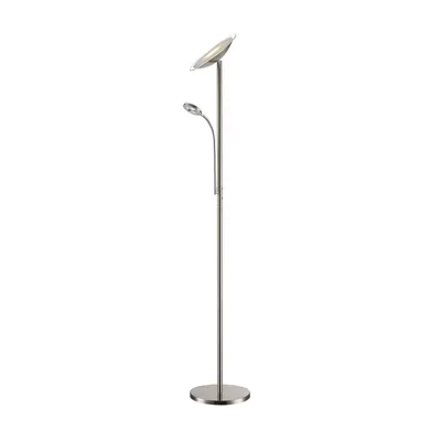 Produktbild von Lindby LED-Stehlampe Malea, nickel, Leselampe, dimmbar