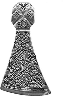 Produktbild von Axtblatt Schmuck Anhänger 925er Silber Axt Wikinger 30x55mm gross Beil