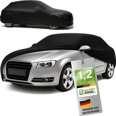 Produktbild von WALSER Premium Abdeckung Auto Indoor Stretch Plus Qualitätssieger * - Autoplane Indoor Abdeckplane Car Cover Auto Abdeckung Stoff Autogarage Größe 4 Kombi schwarz