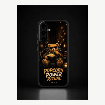 Productafbeelding van Samsung S25 hoesje, telefoonhoesje, beschermhoesje, case met popcornmotief – LUNØIR ©