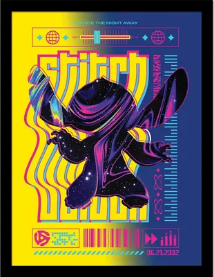Produktbild von Lilo & Stitch - Gerahmtes Poster "Techno 1" PM8735 (40 cm x 30 cm) (Bunt)