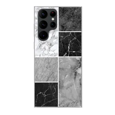 Produktbild von MuchoWow® Handyhülle Schutzhülle Hülle für Samsung Galaxy S22 Ultra Marmor - Schwarz - Weiß Silikon Softcase Handy Hülle - Abbildung