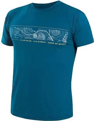 Produktbild von SENSOR Coolmax (Polyesterfasern) TECH GPS Herren-T-Shirt mit kurzen Ärmeln, Saphirblau, Größe L