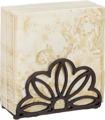 Produktbild von relaxdays Serviettenhalter Gusseisen Blume