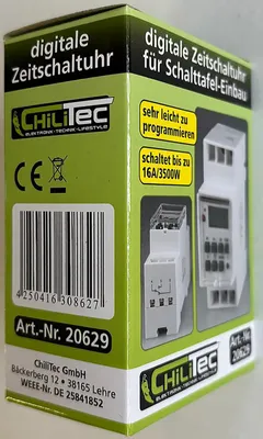 Produktbild von digitale Wochen-Zeitschaltuhr für Schalttafel-Einbau 230V max. 3500W