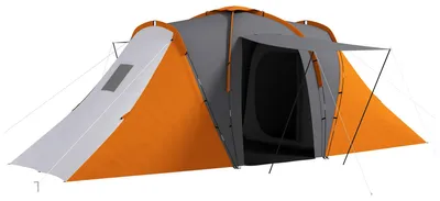 Produktbild von Outsunny Tunnelzelt Campingzelt für 4-6 Personen mit 2 Schlafzimmern Wohnbereich