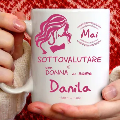 Tasse mit Namen Danila, 350 ml, Keramik, spülmaschinengeeignet