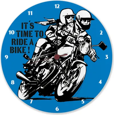 Produktbild von It's time to ride a bike! Wanduhr aus Alu für Motorradfahrer
