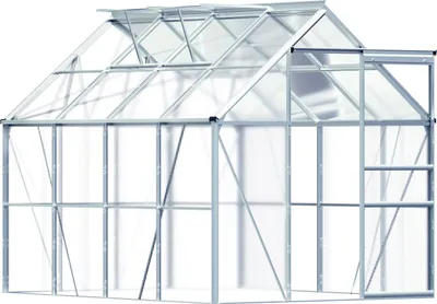 Image de Serre de jardin en aluminium 7,63m³ abri extérieur pour plantes légumes 250x190x195cm avec fenêtres