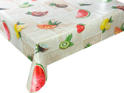 Zdjęcie produktu dla Cerata Obrus Obrus zmywalny Obrus ogrodowy Owoce Arbuz Cytryna 1074-1 Średnica: Ø 140 cm