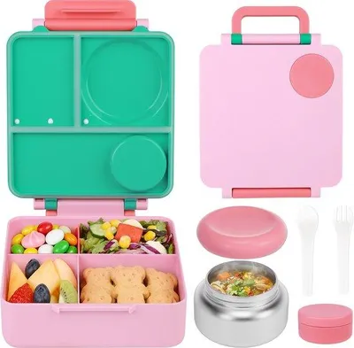 Produktbild von BentOH! Lunchbox-Set 1,4 l ovale Form, Deckel mit Clipschluss, luftdicht, BPA-frei, spülmaschinen- und mikrowellengeeignet