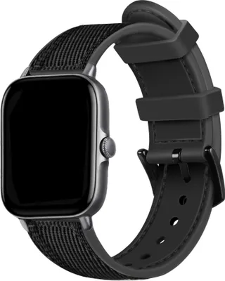 Produktbild von Strap-it Amazfit GTS 3 Nylon-Hybridarmband (Schwarz)