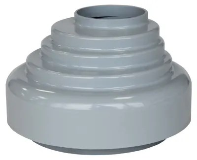 Produktbild von INEFA Verbindungsstück Fallrohr zu Abfluss, PVC DN50 / 50mm Grau Zubehör Fallrohr Kunststoff, einfache Steckmontage, Germany