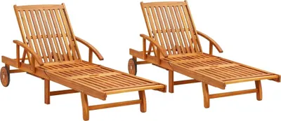 Produktbild von Sonnenliegen 2 Stk. Massivholz Akazie