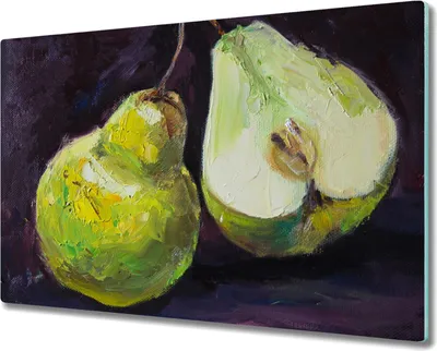 Produktbild von Coloray Herdabdeckplatte 80x52 cm Schneidebrett Kochplattenabdeckung Küchenbrett Hackbrett - Malerei Birnenfrucht