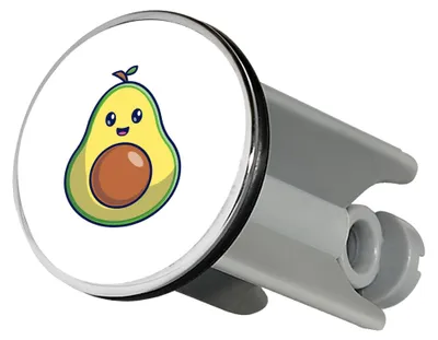 Produktbild von Waschbeckenstöpsel Avocado Comic Geschenk 4cm für Abflussstopfen