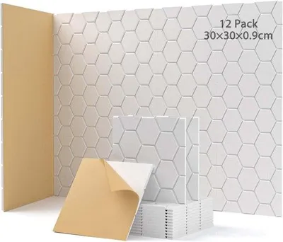 Produktbild von Famanu Akustikpaneel 12 Stück - Weiß 30x30x0,9 cm