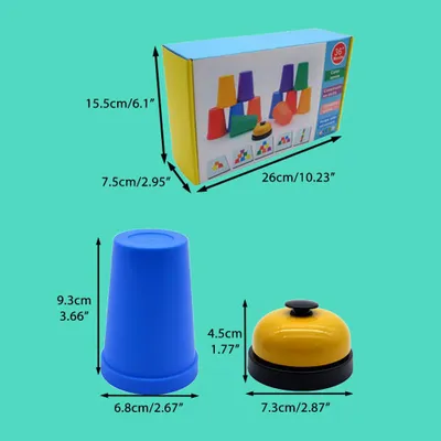 Imagen del producto de Vasos apilables para niños, "Quick Stacks": juego clásico interactivo para entrenar la velocidad, ideal para competiciones, fiestas y desarrollo