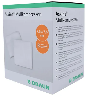 Produktbild von ASKINA MULLKOMPRESSEN 7,5X7,5CM steril, 25X2 St KOM