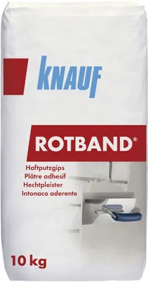 A bag of Knauf Rotband Haftputzgips.