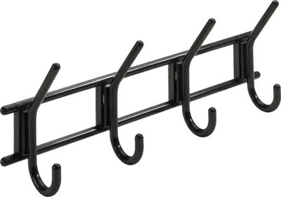 Produktbild von Hettich Garderobenhaken 4 Haken 37,0 x 15,0 x 7,0 cm schwarz