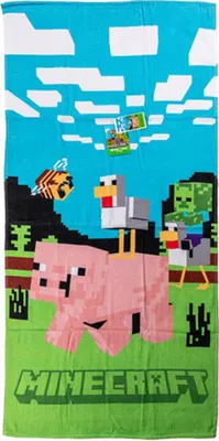 Zdjęcie produktu dla Ręcznik kąpielowy Minecraft 70x140cm - Ręcznik plażowy Piggy Ride