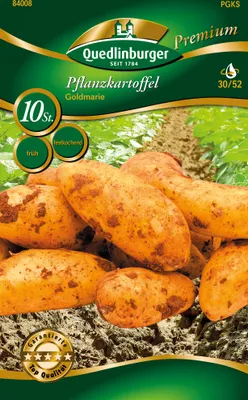 Produktbild von Pflanzkartoffel Goldmarie (10 Stück) (gelb, festkochend, früh) | Pflanzkartoffeln von Quedlinburger