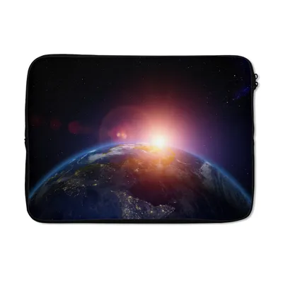 Produktbild von MuchoWow® Laptop Hülle 14 ZollSatellitenbild eines Sonnenaufgangs Laptoptasche - Laptoptasche - Stoßsicher - Schutzhaube