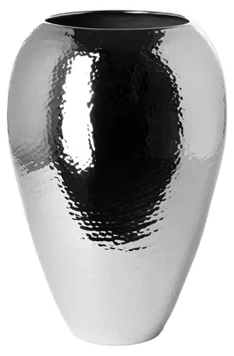 Produktbild von Fink MALANA, Vase, vernickelt, Eisen, gehämmert, silberfarben, L. 21 cm, B. 21 cm, H. 32 cm, D. 21 cm 157144