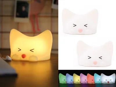 Produktbild von LED Kinderzimmerlampen für Babyzimmer, Stilllicht dimmbar Kindernachtlicht Katze