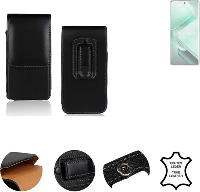 Produktbild von K-S-Trade Holster Gürteltasche Handy Hülle Schutzhülle kompatibel mit Vivo V40e Handyhülle Leder schwarz, 1x