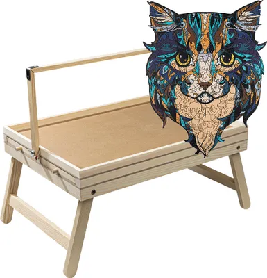 Immagine prodotto di HI Puzzle da tavolo 66198 con illuminazione a LED + puzzle in legno gatto rapace 66201