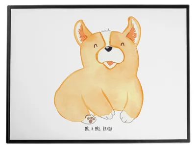 Produktbild von Mr. & Mrs. Panda Schreibunterlage Corgie - Weiß - Geschenk, Bellen, schreibtischunterlagen, Unterlage Schreibtisch, Sprüche, Lebensfreude, Hund, bürounterlage, Corgi