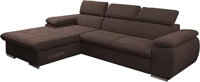 Produktbild von Ecksofa mit Schlaffunktion und Bettkasten, Couch für Wohnzimmer, Schlafsofa Sofagarnitur Sofa Eckcouch L-Form Wohnlandschaft mit Bettfunktion NILUX (Eckosfa NILUX Braun) 284 x 196 x 78 cm, Links Ottomane