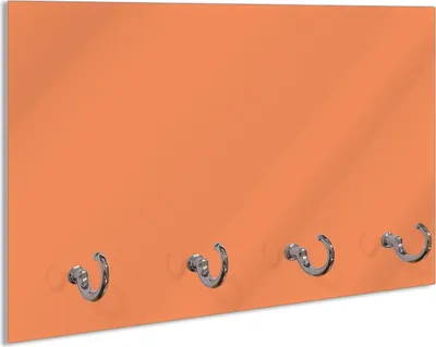 Produktbild von Wallario Handtuchhalter aus Glas, Motiv: Pastellorange, 30 x 20 cm mit 4 Haken