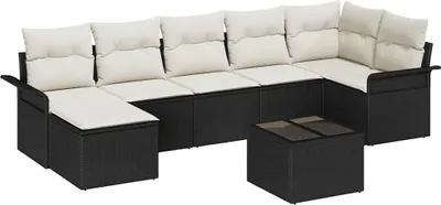 Produktbild von "WINTER SALE" Gartensofa-set mit Kissen 8er Set,multifunktional& Moderne - Schwarz Poly-Rattan - Gartenmöbelset NEU8153671