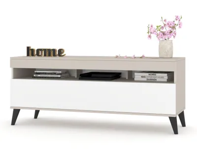 Produktbild von TV-Lowboard Fernsehschrank PLAY STEHEND Cashmere/Weiß Matt 100cm
