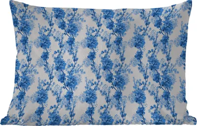 Produktbild von MuchoWow® Outdoor Kissen - Blumen - Blau - Hortensie - 60x40 cm - Wetterfest - Lounge Kissen - Zierkissen - Kissen für Innenräume