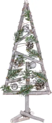 Immagine prodotto di Albero di Natale MagicHome, in legno, con decorazioni in argento, 20x3x47 cm