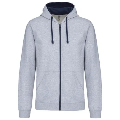 Produktbild von Kariban HERREN-KAPUZENSWEATSHIRT BICOLOR mit Reißverschluss