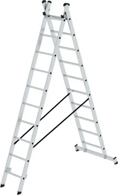 Zdjęcie produktu dla 2-częściowa drabina wielofunkcyjna z trawersem nivello® 2x10 szczebli